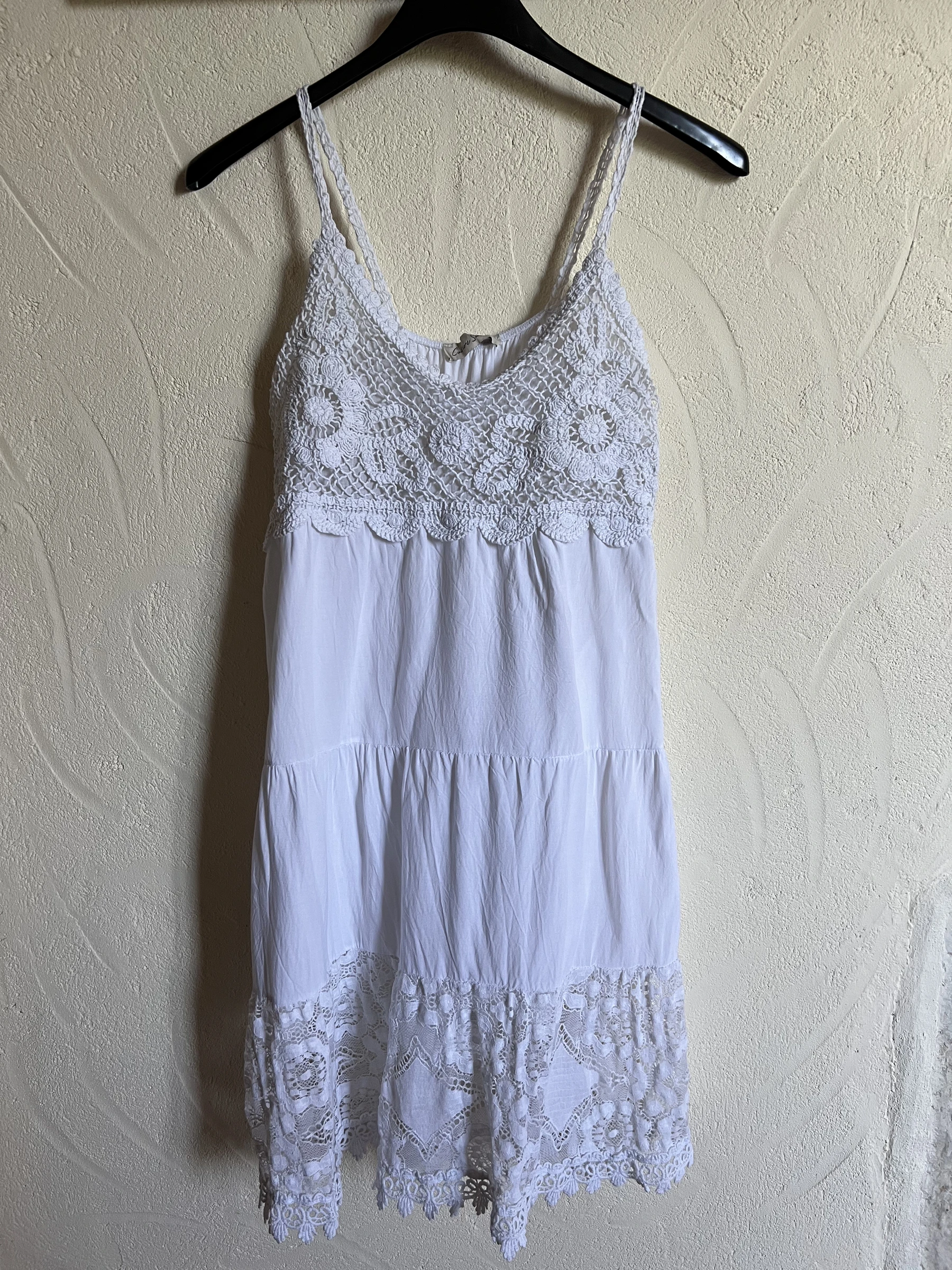 😍 White Bohemian Crochet Dress Culture Sud – One Size – Made in Italy – photo 2